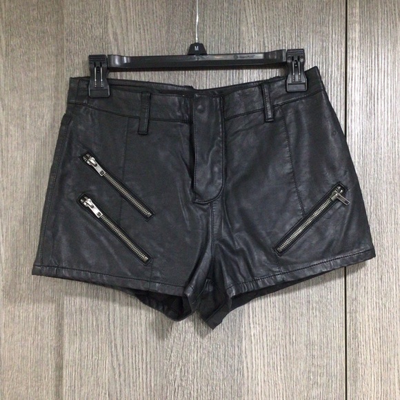 Guess Black Leather High Waist Shorts - Picture 2 of 10